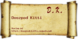 Doszpod Kitti névjegykártya