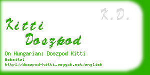 kitti doszpod business card